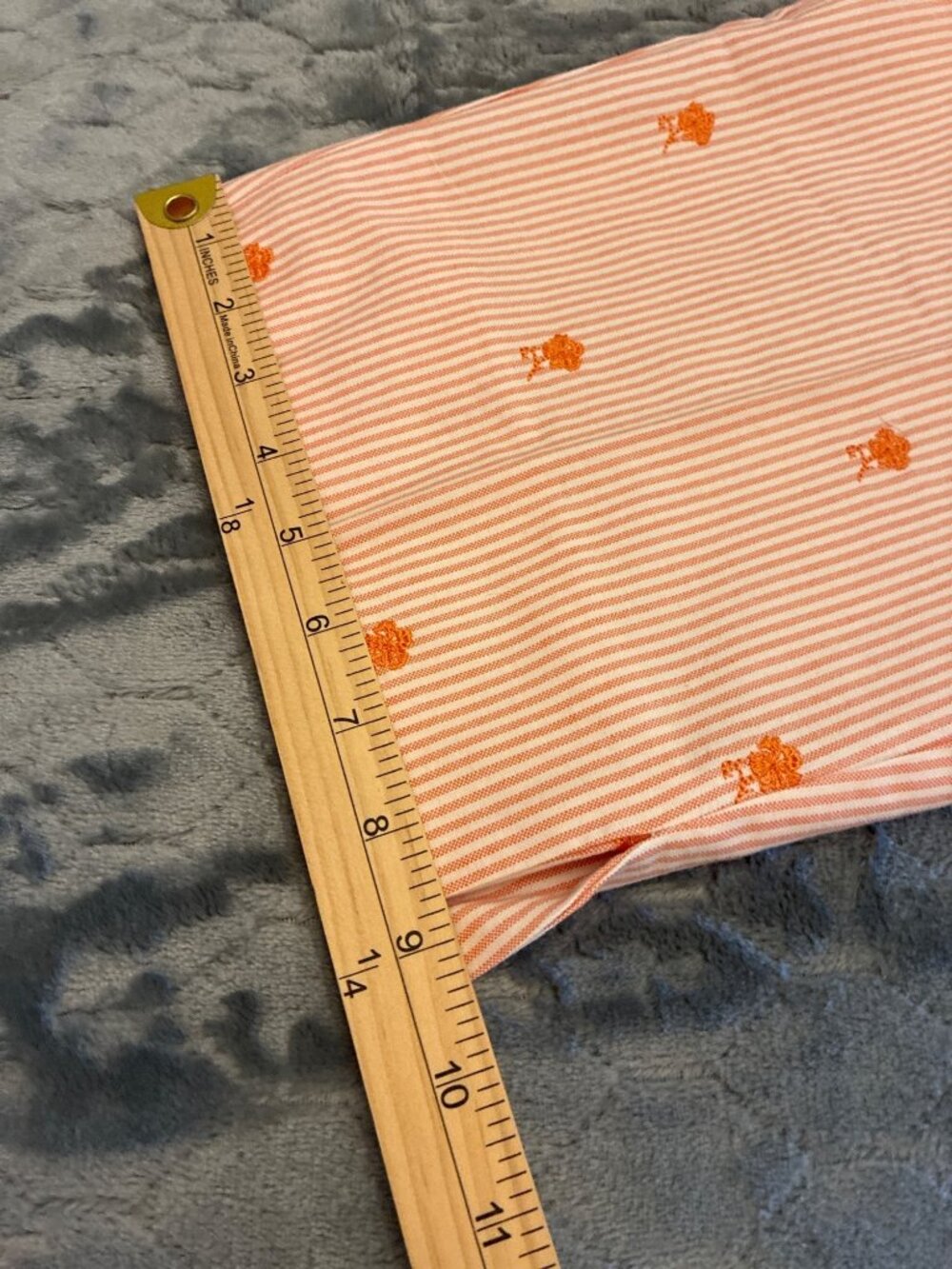 Vintage Evan Picone Woman 14W Capri Pants NWT Orange Stripe Embroidered Cotton C - Picture 7 of 11